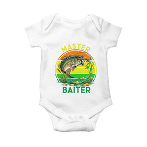 Funny Bass Fishing St Patricks Day Baby Onesie Master Baiter TS14 White Print Your Wear