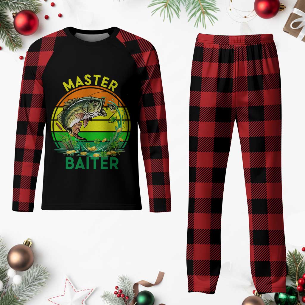 Funny Bass Fishing St Patricks Day Plaid Pajama Set Master Baiter TS14 Buffalo Plaid Print Your Wear
