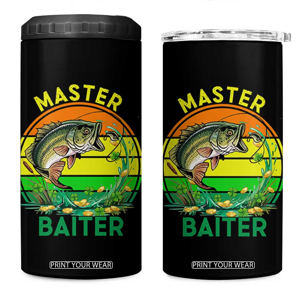 Funny Bass Fishing St Patricks Day 4 in 1 Can Cooler Tumbler Master Baiter TS14 One Size: 16 oz Black Print Your Wear