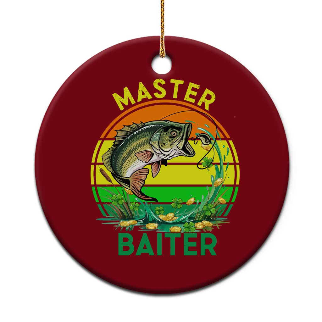 Funny Bass Fishing St Patricks Day Ceramic Ornament Master Baiter TS14 1pc Red Print Your Wear