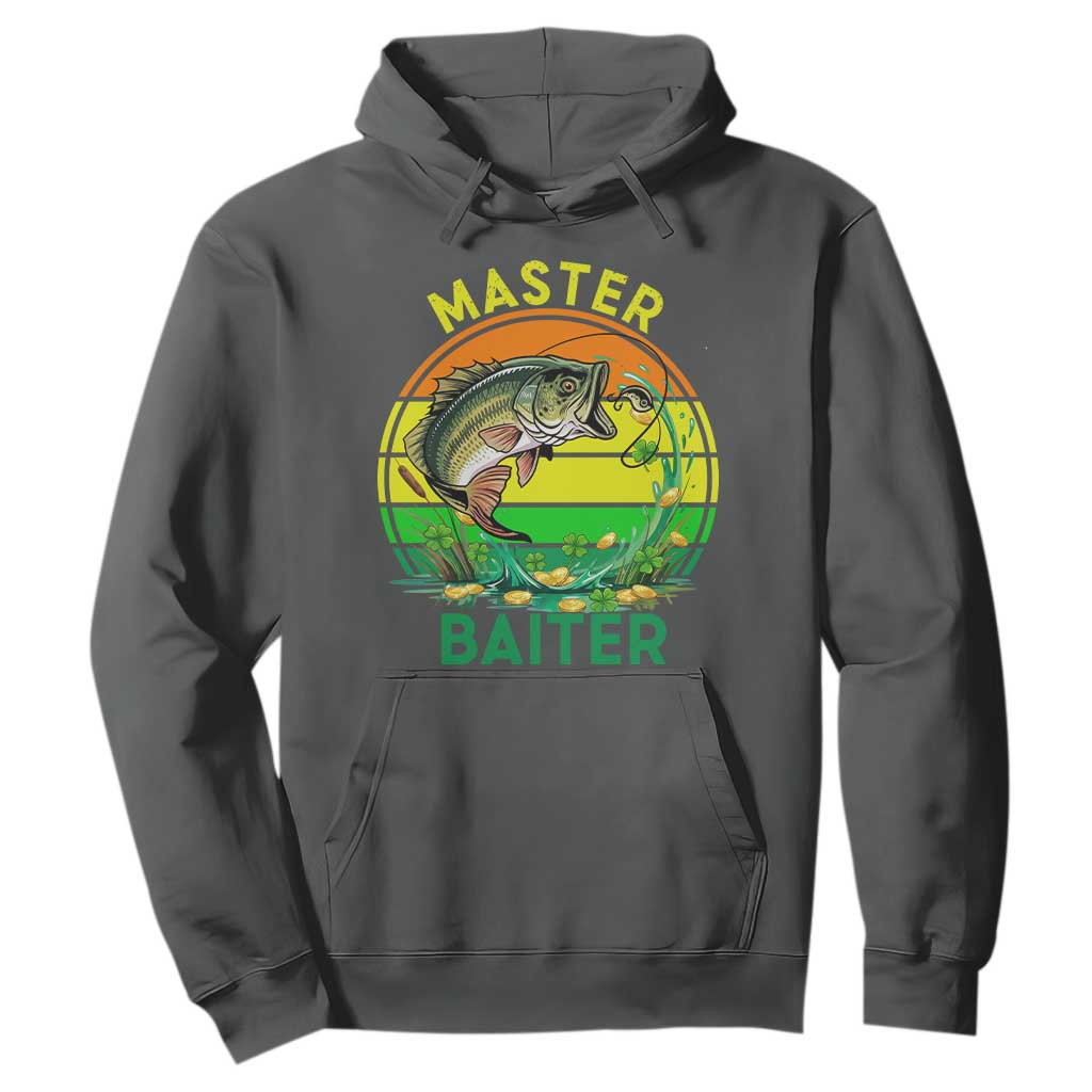 Funny Bass Fishing St Patricks Day Hoodie Master Baiter TS14 Dark Heather Print Your Wear