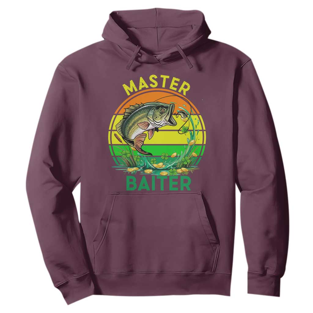 Funny Bass Fishing St Patricks Day Hoodie Master Baiter TS14 Maroon Print Your Wear