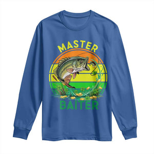 Funny Bass Fishing St Patricks Day Long Sleeve Shirt Master Baiter TS14 Royal Blue Print Your Wear