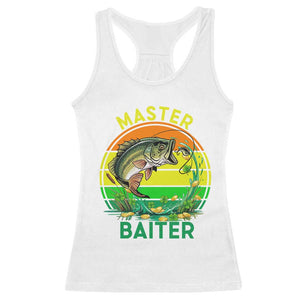Funny Bass Fishing St Patricks Day Racerback Tank Top Master Baiter TS14 White Print Your Wear