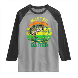 Funny Bass Fishing St Patricks Day Raglan Shirt Master Baiter TS14 Sport Gray Black Print Your Wear