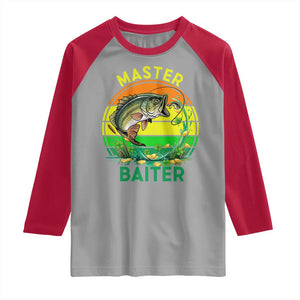 Funny Bass Fishing St Patricks Day Raglan Shirt Master Baiter TS14 Sport Gray Red Print Your Wear