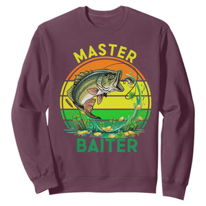 Funny Bass Fishing St Patricks Day Sweatshirt Master Baiter TS14 Maroon Print Your Wear