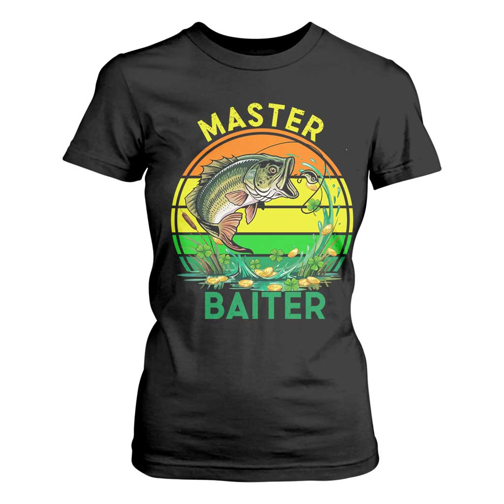 Funny Bass Fishing St Patricks Day T Shirt For Women Master Baiter TS14 Black Print Your Wear