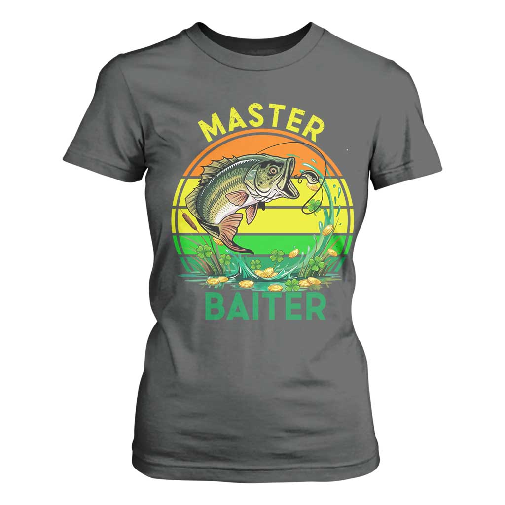 Funny Bass Fishing St Patricks Day T Shirt For Women Master Baiter TS14 Dark Heather Print Your Wear