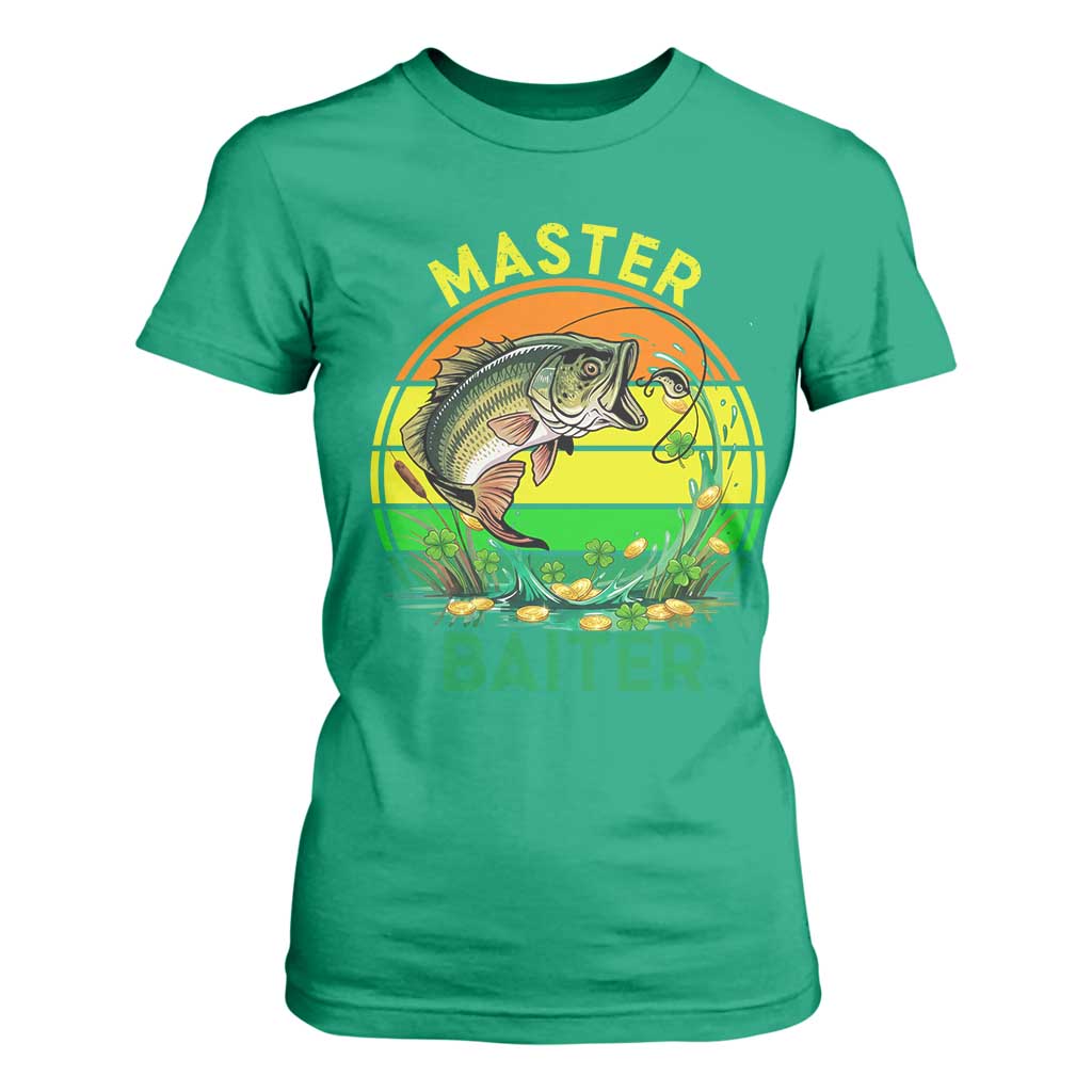 Funny Bass Fishing St Patricks Day T Shirt For Women Master Baiter TS14 Irish Green Print Your Wear