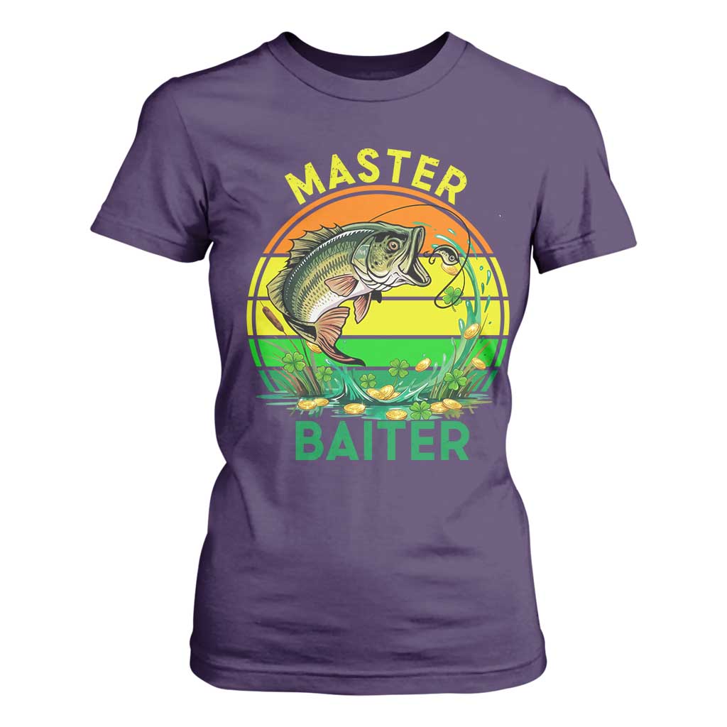 Funny Bass Fishing St Patricks Day T Shirt For Women Master Baiter TS14 Purple Print Your Wear