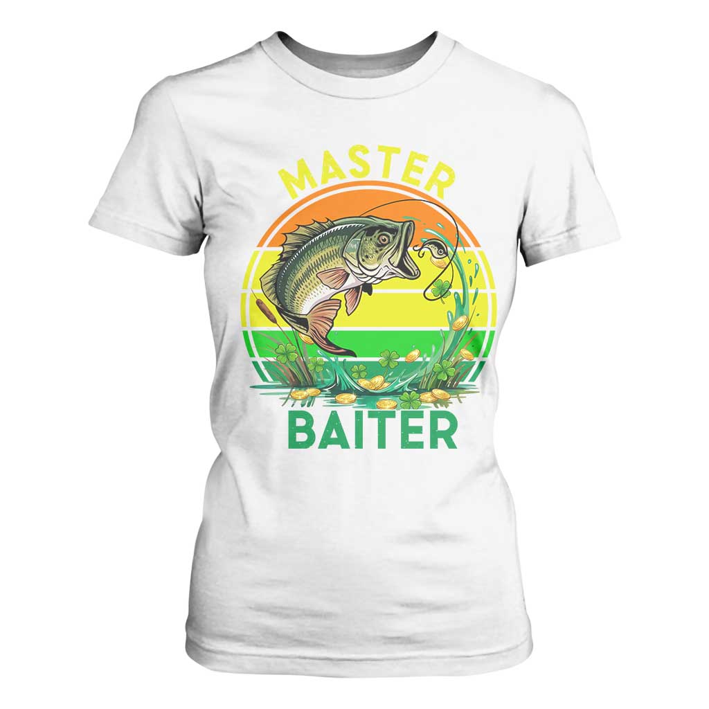 Funny Bass Fishing St Patricks Day T Shirt For Women Master Baiter TS14 White Print Your Wear