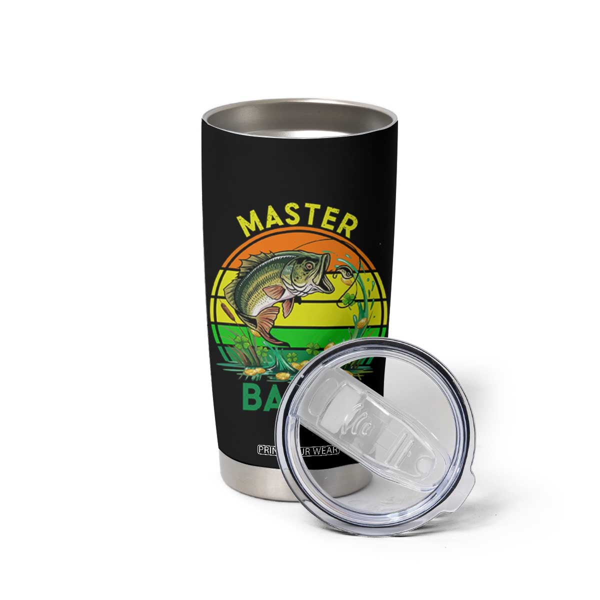 Funny Bass Fishing St Patricks Day Tumbler Cup Master Baiter TS14 Print Your Wear