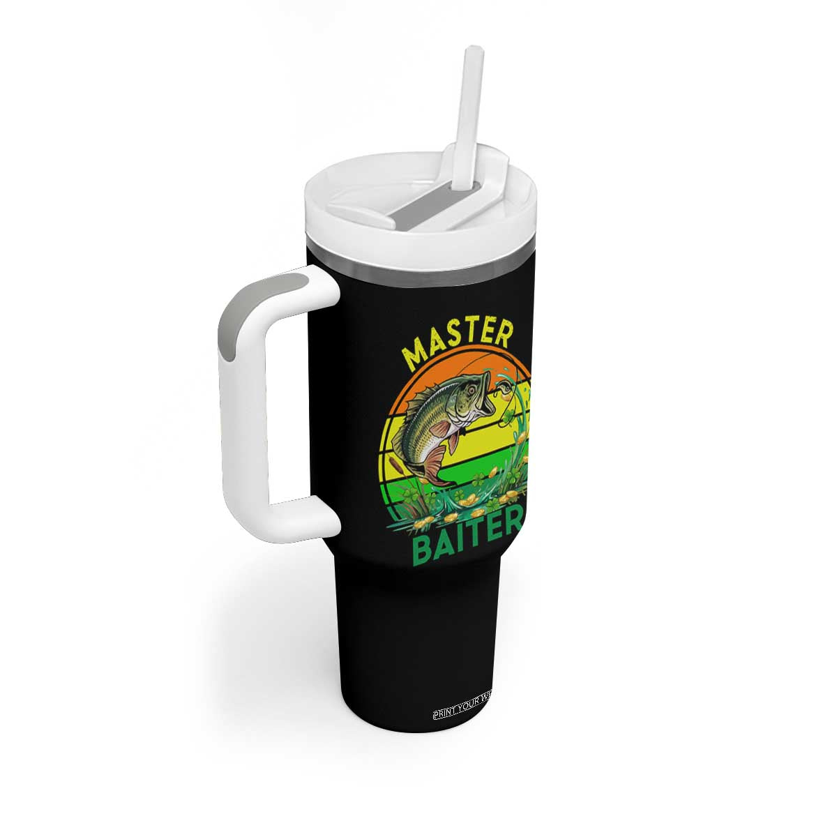 Funny Bass Fishing St Patricks Day Tumbler With Handle Master Baiter TS14 Print Your Wear