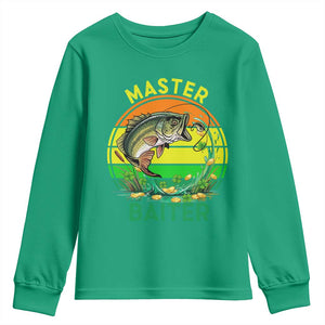 Funny Bass Fishing St Patricks Day Youth Sweatshirt Master Baiter TS14 Irish Green Print Your Wear