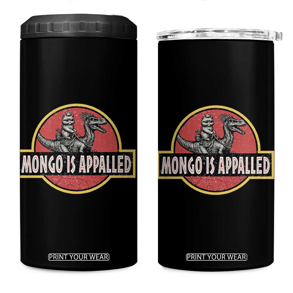 Retro Mongo is Appalled 4 in 1 Can Cooler Tumbler Princess Cat Riding Dinosaur Book Lover TS14 One Size: 16 oz Black Print Your Wear