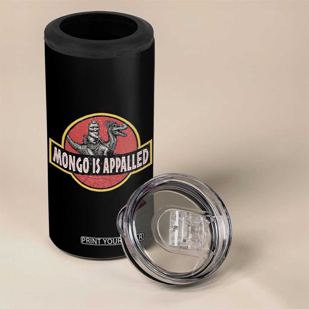 Retro Mongo is Appalled 4 in 1 Can Cooler Tumbler Princess Cat Riding Dinosaur Book Lover TS14 Print Your Wear