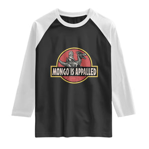 Retro Mongo is Appalled Raglan Shirt Princess Cat Riding Dinosaur Book Lover TS14 Black White Print Your Wear