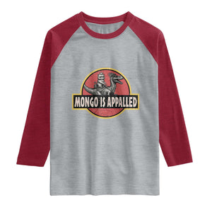 Retro Mongo is Appalled Raglan Shirt Princess Cat Riding Dinosaur Book Lover TS14 Heather Gray Heather Red Print Your Wear