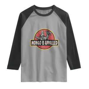 Retro Mongo is Appalled Raglan Shirt Princess Cat Riding Dinosaur Book Lover TS14 Sport Gray Black Print Your Wear
