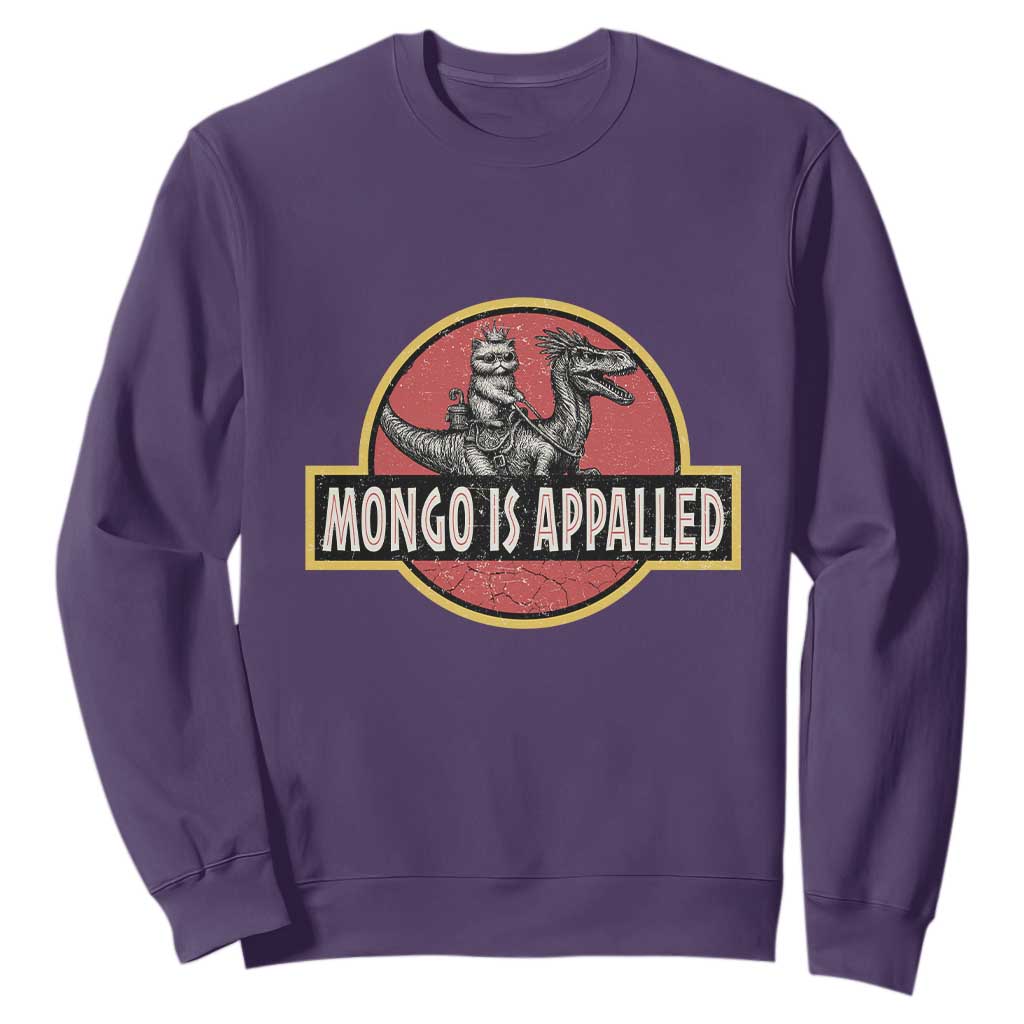 Retro Mongo is Appalled Sweatshirt Princess Cat Riding Dinosaur Book Lover TS14 Purple Print Your Wear