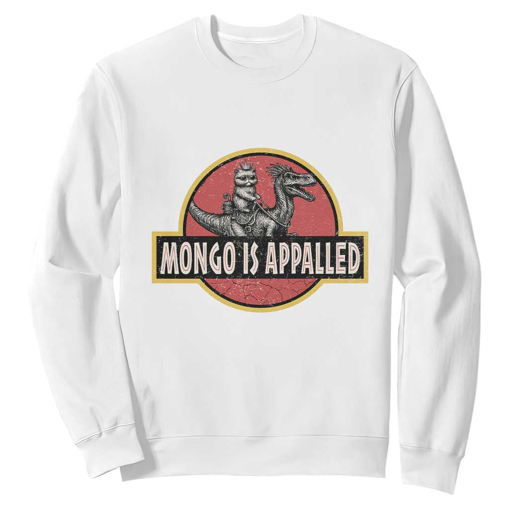 Retro Mongo is Appalled Sweatshirt Princess Cat Riding Dinosaur Book Lover TS14 White Print Your Wear