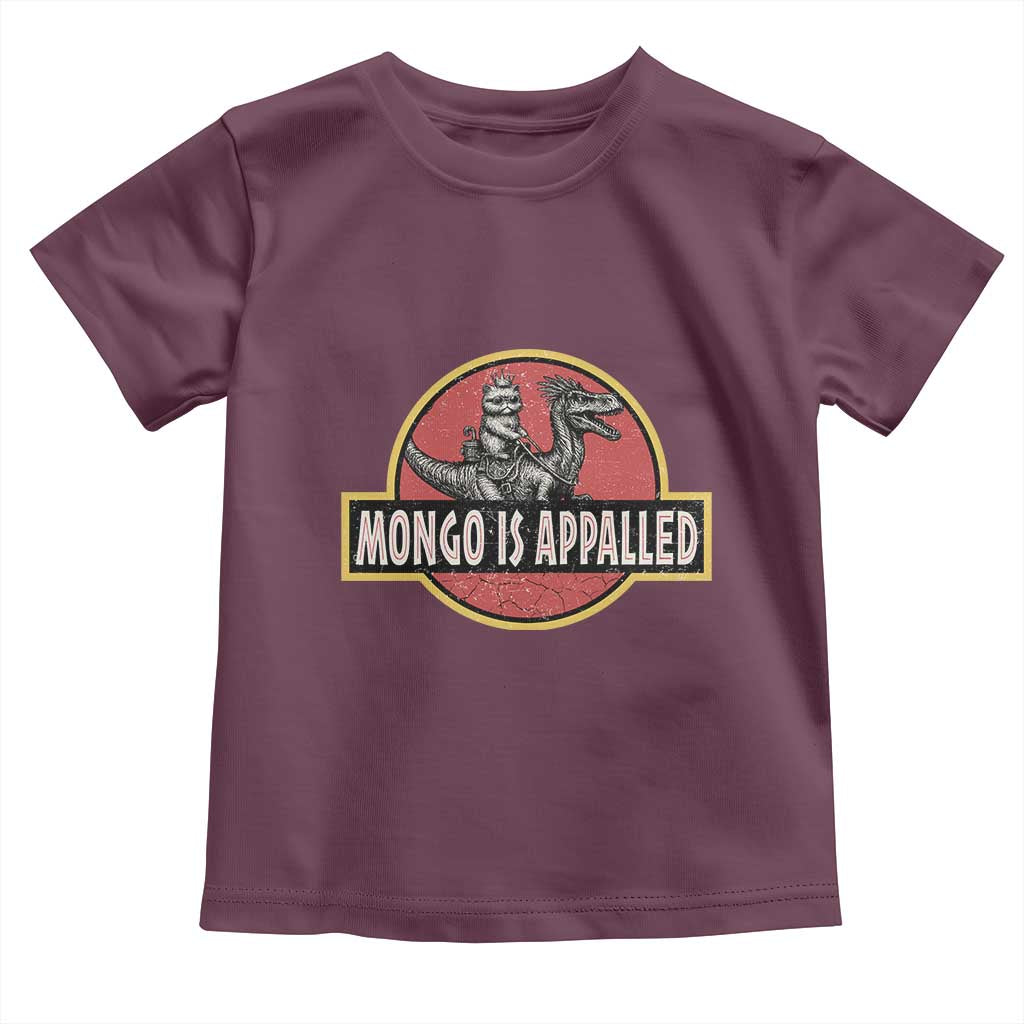 Retro Mongo is Appalled Toddler T Shirt Princess Cat Riding Dinosaur Book Lover TS14 Maroon Print Your Wear
