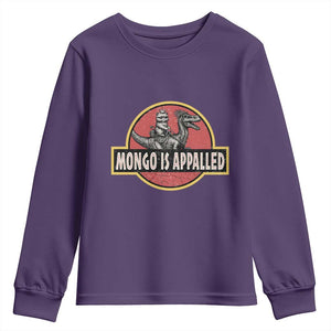 Retro Mongo is Appalled Youth Sweatshirt Princess Cat Riding Dinosaur Book Lover TS14 Purple Print Your Wear