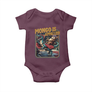 Mongo is Appalled Baby Onesie Vintage Princess Cat Riding Dinosaur Sci-Fi Book Lover TS14 Maroon Print Your Wear
