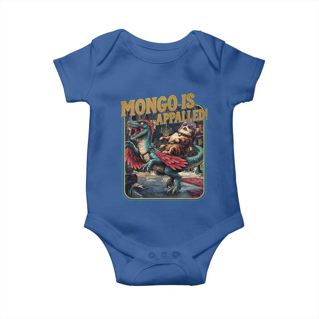 Mongo is Appalled Baby Onesie Vintage Princess Cat Riding Dinosaur Sci-Fi Book Lover TS14 Royal Blue Print Your Wear