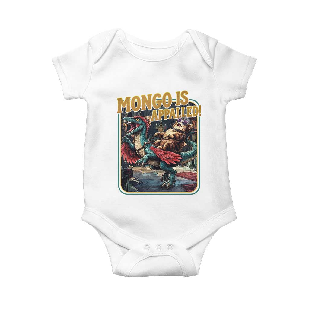 Mongo is Appalled Baby Onesie Vintage Princess Cat Riding Dinosaur Sci-Fi Book Lover TS14 White Print Your Wear