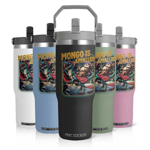 Mongo is Appalled Flip Straw Tumbler Vintage Princess Cat Riding Dinosaur Sci-Fi Book Lover TS14 Print Your Wear