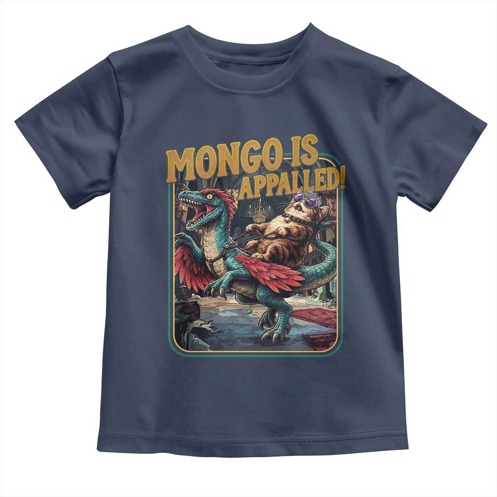 Mongo is Appalled Toddler T Shirt Vintage Princess Cat Riding Dinosaur Sci-Fi Book Lover TS14 Navy Print Your Wear