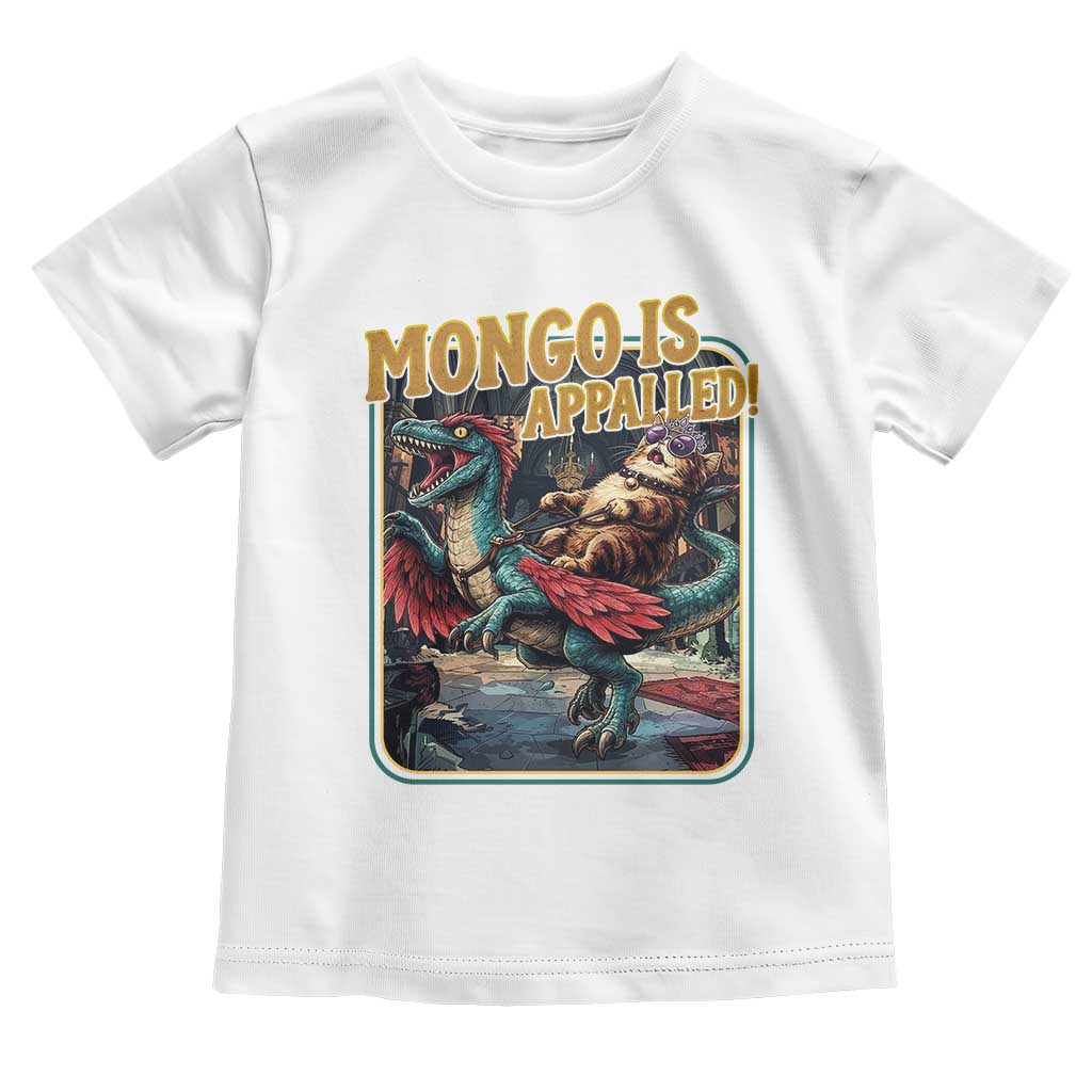 Mongo is Appalled Toddler T Shirt Vintage Princess Cat Riding Dinosaur Sci-Fi Book Lover TS14 White Print Your Wear