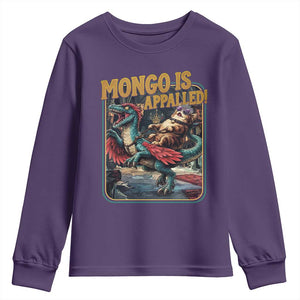Mongo is Appalled Youth Sweatshirt Vintage Princess Cat Riding Dinosaur Sci-Fi Book Lover TS14 Purple Print Your Wear