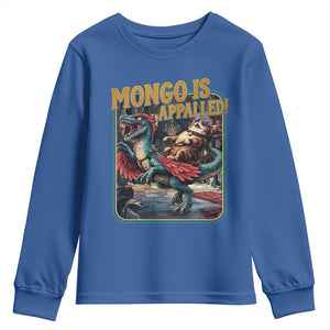 Mongo is Appalled Youth Sweatshirt Vintage Princess Cat Riding Dinosaur Sci-Fi Book Lover TS14 Royal Blue Print Your Wear