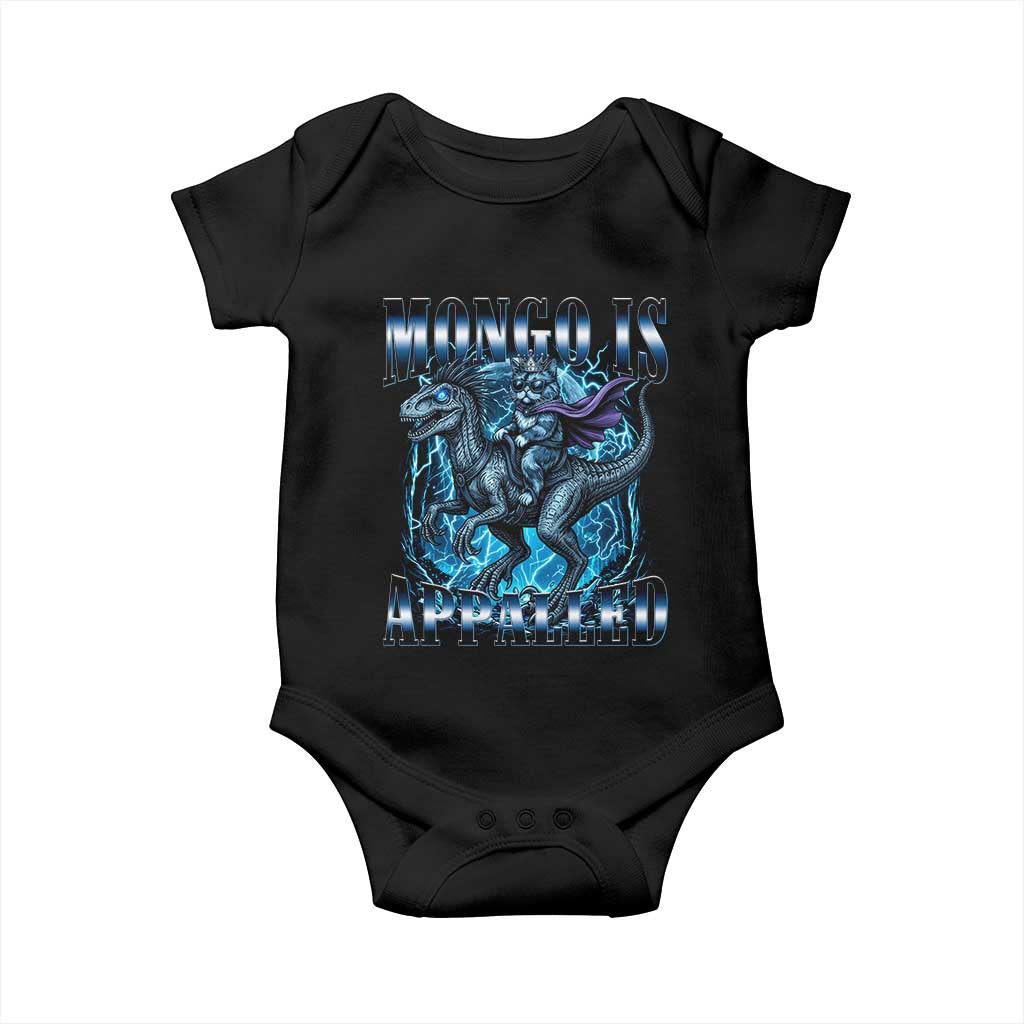 Mongo is Appalled Baby Onesie Funny Princess Cat Riding Dinosaur TS14 Black Print Your Wear
