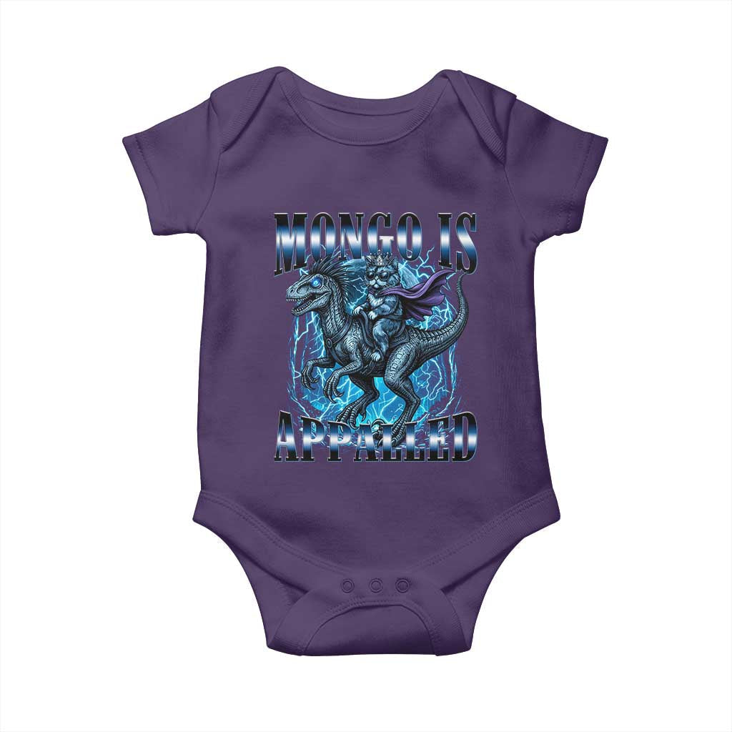 Mongo is Appalled Baby Onesie Funny Princess Cat Riding Dinosaur TS14 Purple Print Your Wear