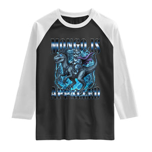 Mongo is Appalled Raglan Shirt Funny Princess Cat Riding Dinosaur TS14 Black White Print Your Wear