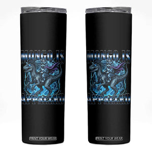 Mongo is Appalled Skinny Tumbler Funny Princess Cat Riding Dinosaur TS14 Black Print Your Wear