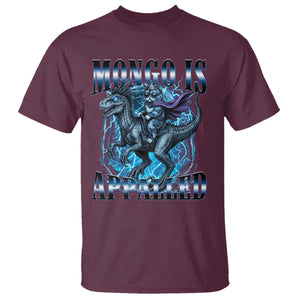 Mongo is Appalled T Shirt Funny Princess Cat Riding Dinosaur TS14 Maroon Print Your Wear