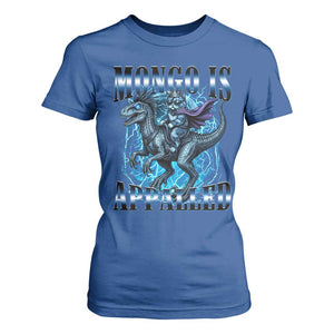 Mongo is Appalled T Shirt For Women Funny Princess Cat Riding Dinosaur TS14 Royal Blue Print Your Wear
