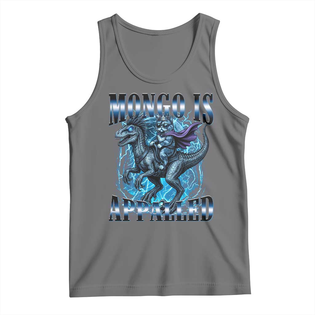 Mongo is Appalled Tank Top Funny Princess Cat Riding Dinosaur TS14 Black Heather Print Your Wear