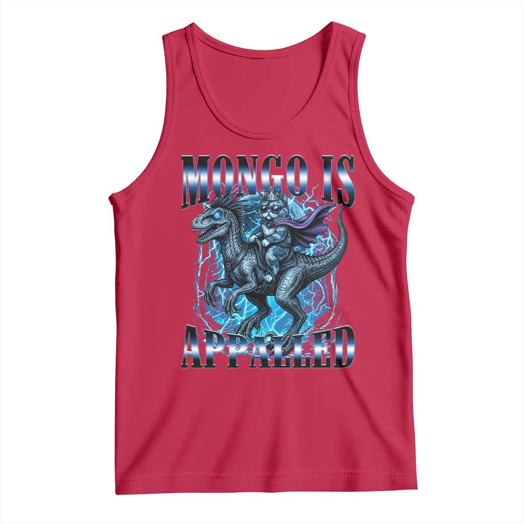 Mongo is Appalled Tank Top Funny Princess Cat Riding Dinosaur TS14 Red Print Your Wear