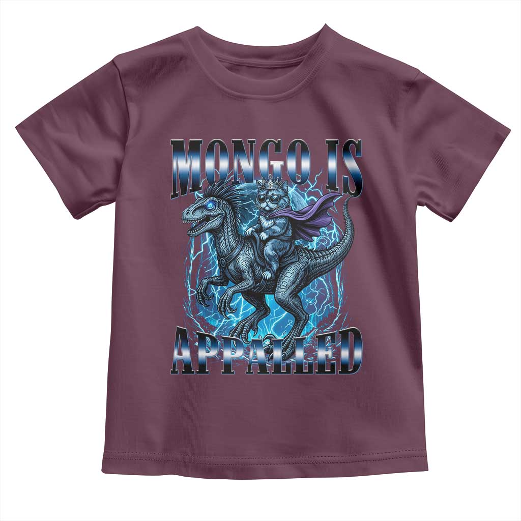 Mongo is Appalled Toddler T Shirt Funny Princess Cat Riding Dinosaur TS14 Maroon Print Your Wear