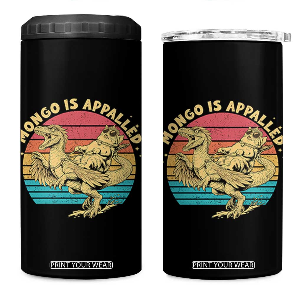 Mongo is Appalled 4 in 1 Can Cooler Tumbler Vintage Princess Cat Riding Dinosaur TS14 One Size: 16 oz Black Print Your Wear