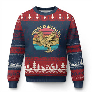 Mongo is Appalled Ugly Christmas Sweater Vintage Princess Cat Riding Dinosaur TS14 Navy Red Print Your Wear
