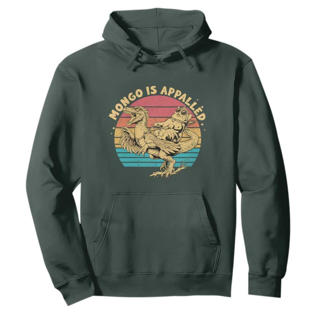 Mongo is Appalled Hoodie Vintage Princess Cat Riding Dinosaur TS14 Dark Forest Green Print Your Wear
