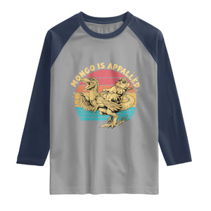 Mongo is Appalled Raglan Shirt Vintage Princess Cat Riding Dinosaur TS14 Sport Gray Navy Print Your Wear