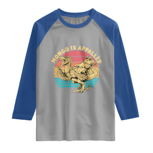 Mongo is Appalled Raglan Shirt Vintage Princess Cat Riding Dinosaur TS14 Sport Gray Royal Print Your Wear